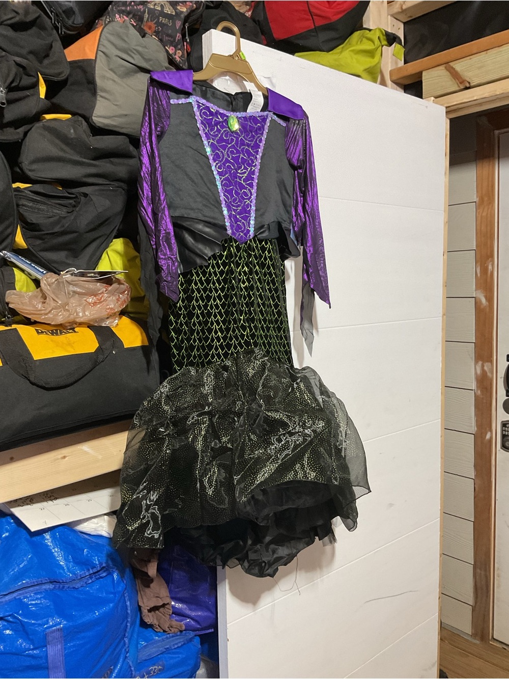 Girls Purple and Black Witch Costume Dress